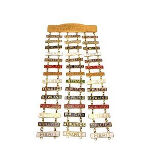 Masonic Order Of DeMolay Merit Awards & Achievement Bars Display Piece